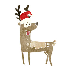 retro cartoon crazy reindeer