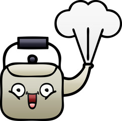 gradient shaded cartoon steaming kettle