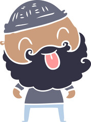 man with beard sticking out tongue