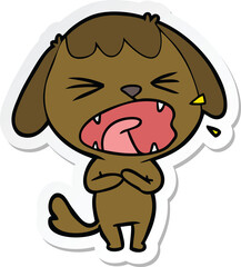 sticker of a cute cartoon dog