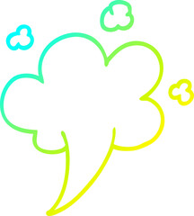 cold gradient line drawing cartoon gust of air