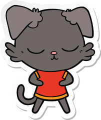 sticker of a cute cartoon dog
