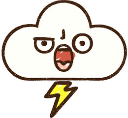 Lightning Cloud Chalk Drawing