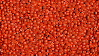 Texture of red lentils for background design. Generative AI.
