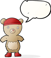 cartoon teddy bear with speech bubble