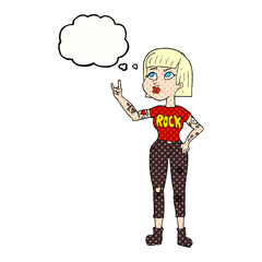 thought bubble cartoon rock girl