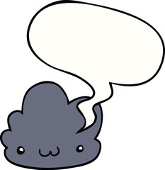 cute cartoon cloud and speech bubble