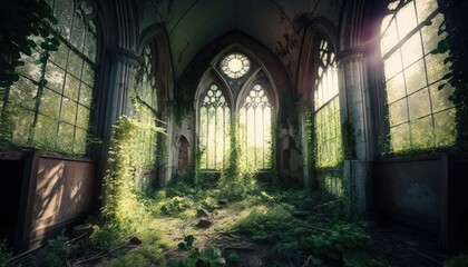 church in the forest. Generative AI