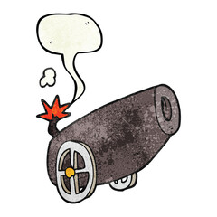 speech bubble textured cartoon cannon