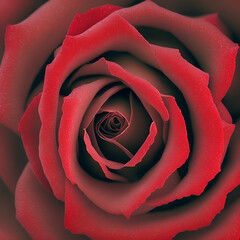 close up of red rose -  red roses love - Red flowers - Generative AI