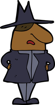 recommend clip art: cartoon man in coat and hat