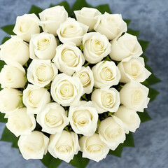 Obraz na płótnie Canvas wedding bouquet of roses - white roses love - White flowers - Generative AI