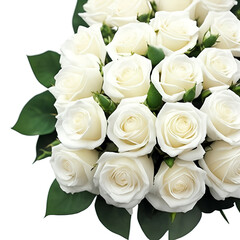 bouquet of white roses -  white roses love - White flowers - Generative AI