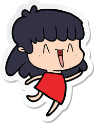 sticker of a cartoon woman