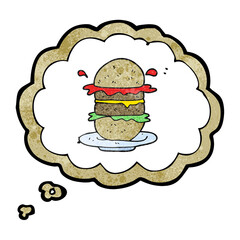 thought bubble textured cartoon burger