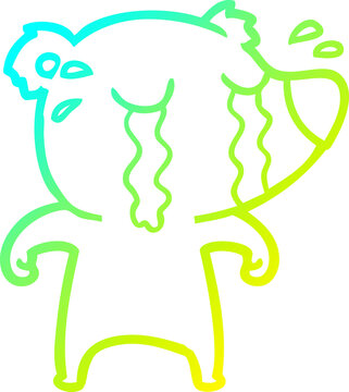 recommend clip art: cold gradient line drawing cartoon crying bear
