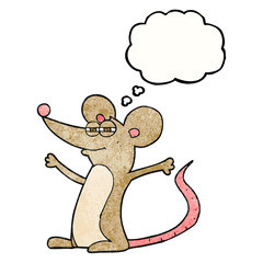 thought bubble textured cartoon mouse