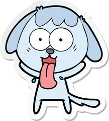 sticker of a cute cartoon dog