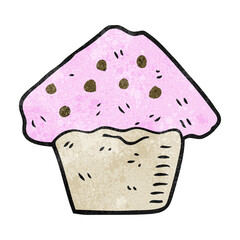 textured cartoon strawberry muffin