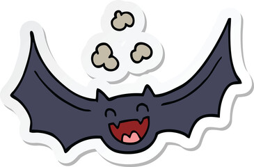 sticker of a cartoon bat