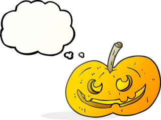 thought bubble cartoon halloween pumpkin