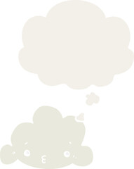 Obraz premium cartoon cloud and thought bubble in retro style