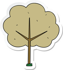sticker of a quirky hand drawn cartoon tree