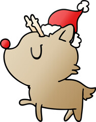 christmas gradient cartoon of kawaii deer