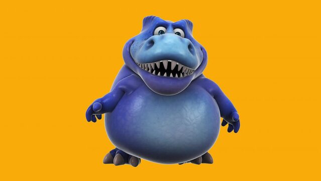 Fun 3D cartoon trex talking (with alpha channel)
