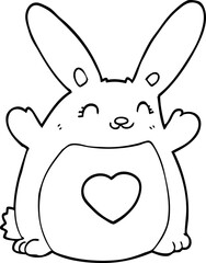 cartoon rabbit with love heart