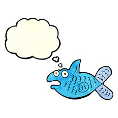 Fototapeta premium cartoon fish with thought bubble