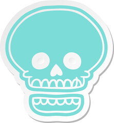 cartoon sticker of a skull head