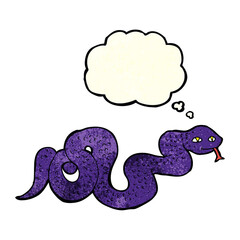 cartoon snake with thought bubble