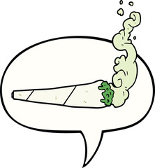 cartoon marijuiana joint and speech bubble