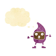 cartoon funny creature with thought bubble