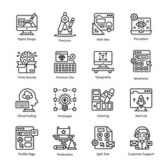 Graphic Design vector outline Icon Design illustration. Graphic Design Symbol on White background EPS 10 File set 3
