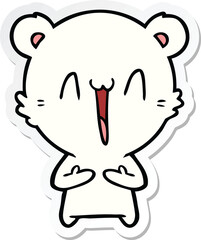sticker of a happy polar bear cartoon