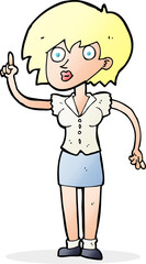 cartoon woman with question