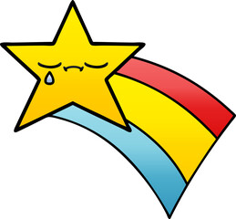 gradient shaded cartoon shooting rainbow star