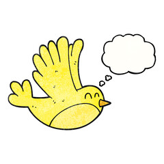 thought bubble textured cartoon bird