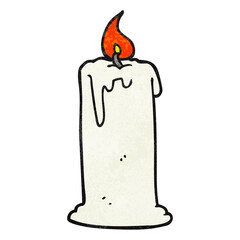 textured cartoon burning candle