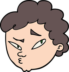 cartoon suspicious man