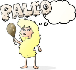 thought bubble cartoon woman on paleo diet