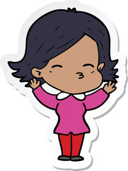 sticker of a cartoon woman