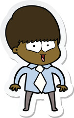 Fototapeta premium sticker of a cartoon happy boy