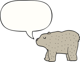 cartoon bear and speech bubble