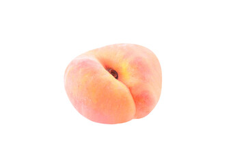 Ripe chinese flat peach fruit isolated on transparent png