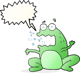 speech bubble cartoon burping frog
