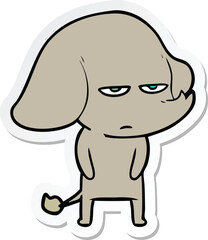 sticker of a annoyed cartoon elephant