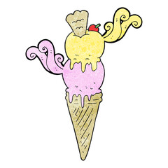 textured cartoon ice cream cone